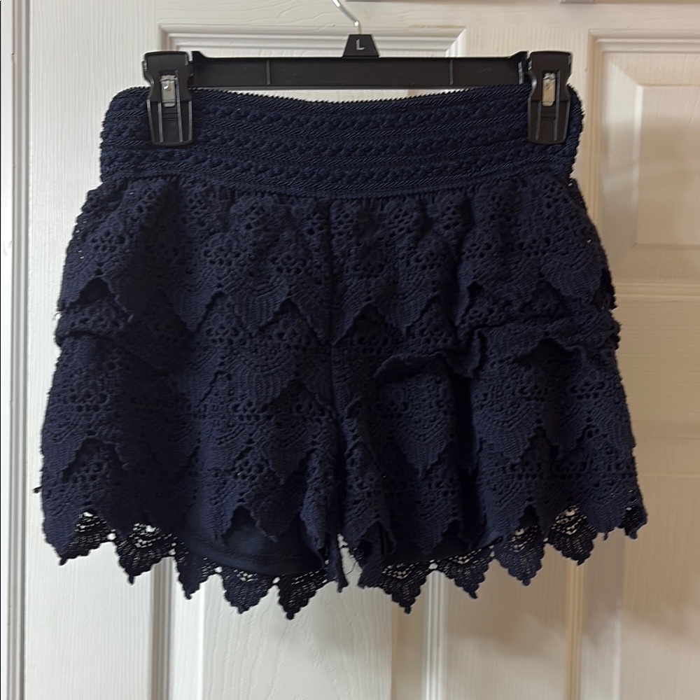 Jolt Blue High Waist Lace Shorts